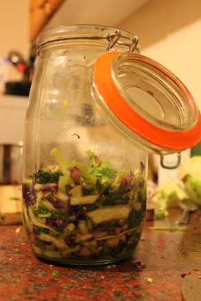 Finished sauerkraut - now just repeat the process until you fill the jar!