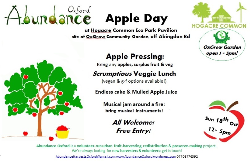 -Abundance Apple Day - 18th October 2015 12-5pm - Hogacre Common Eco Park - Posterjpgv